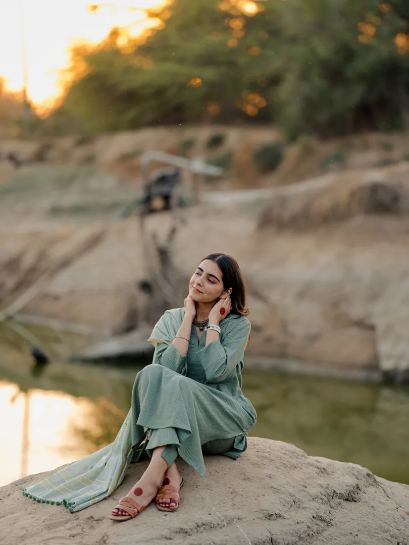 Sage green Kurta Set