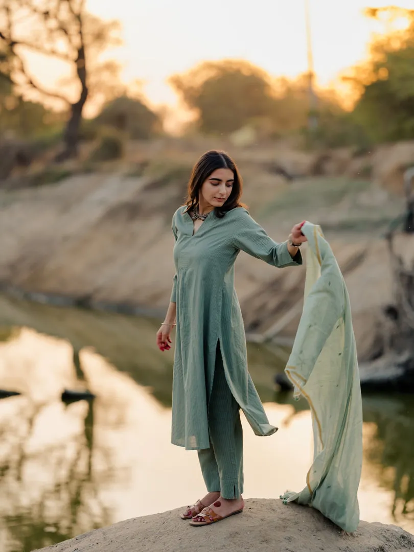 Sage green Kurta Set