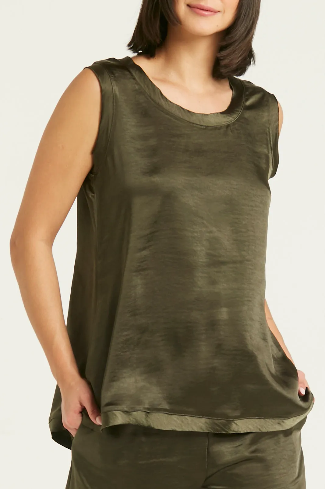 Sateen Shirttail Tank
