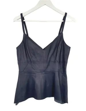 Scanlan Theodore Leather Peplum Top