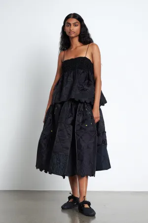 SELENA | PATCH. TOP ENCORE PATCHWORK | BLACK