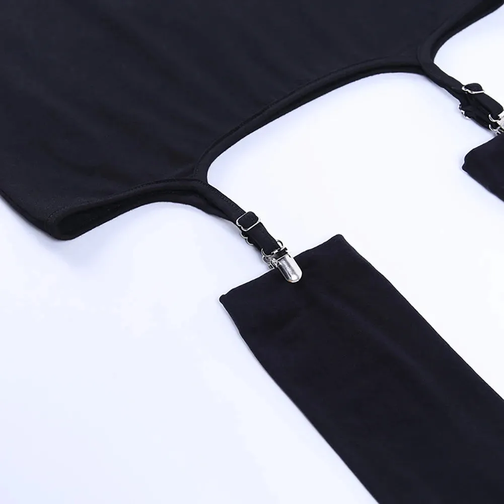 Sexy Women Mini Dress With Socks, Round Neck, Long Sleeve Bodycon Dress Casual Street Dress
