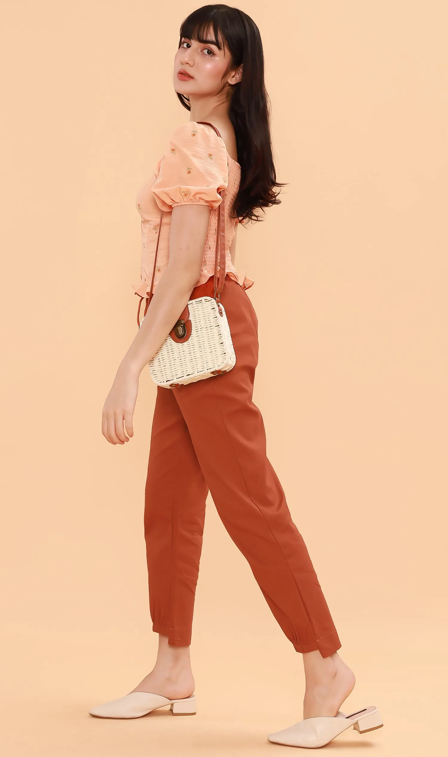 SHANNON Drawstring Pants (Rust)