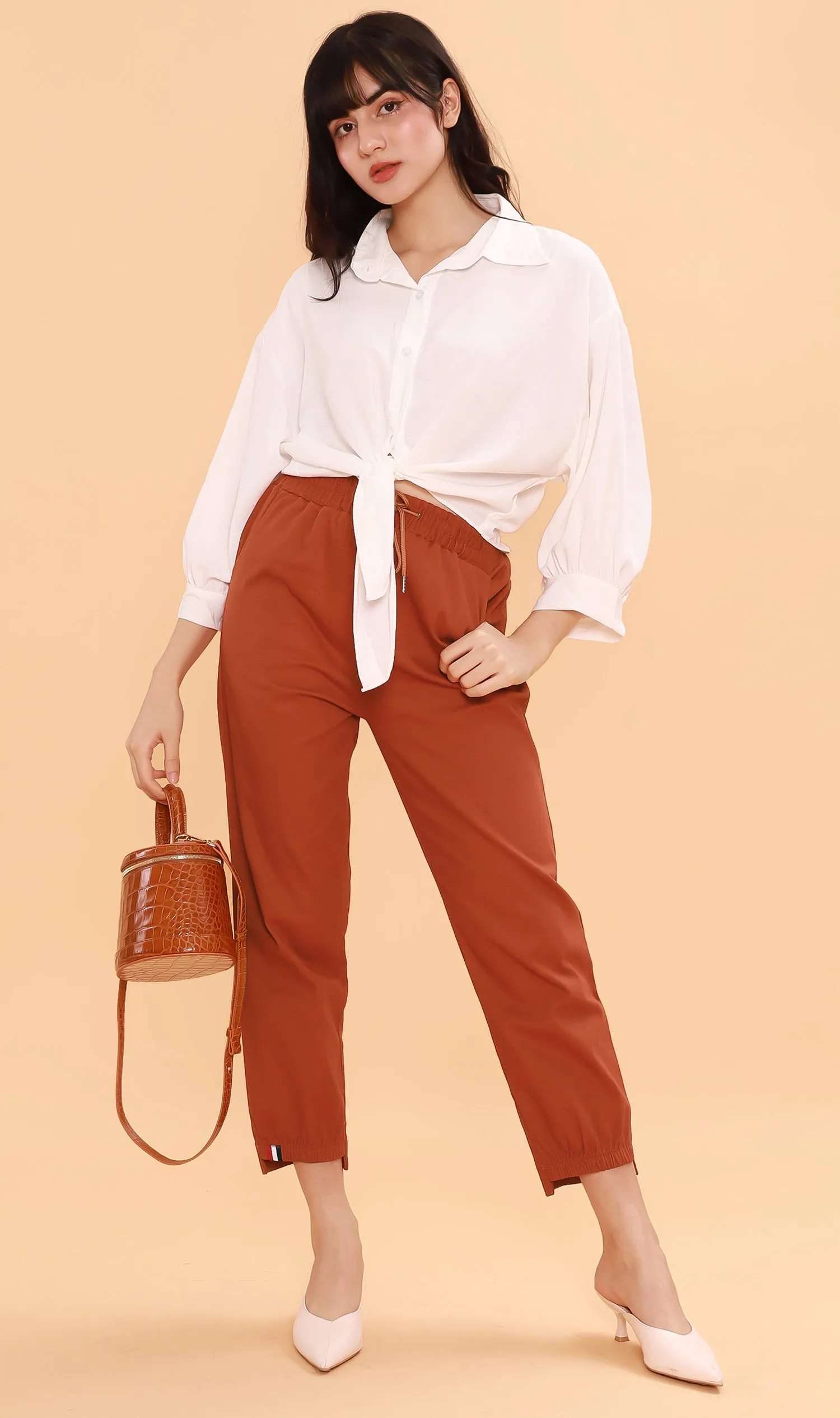 SHANNON Drawstring Pants (Rust)