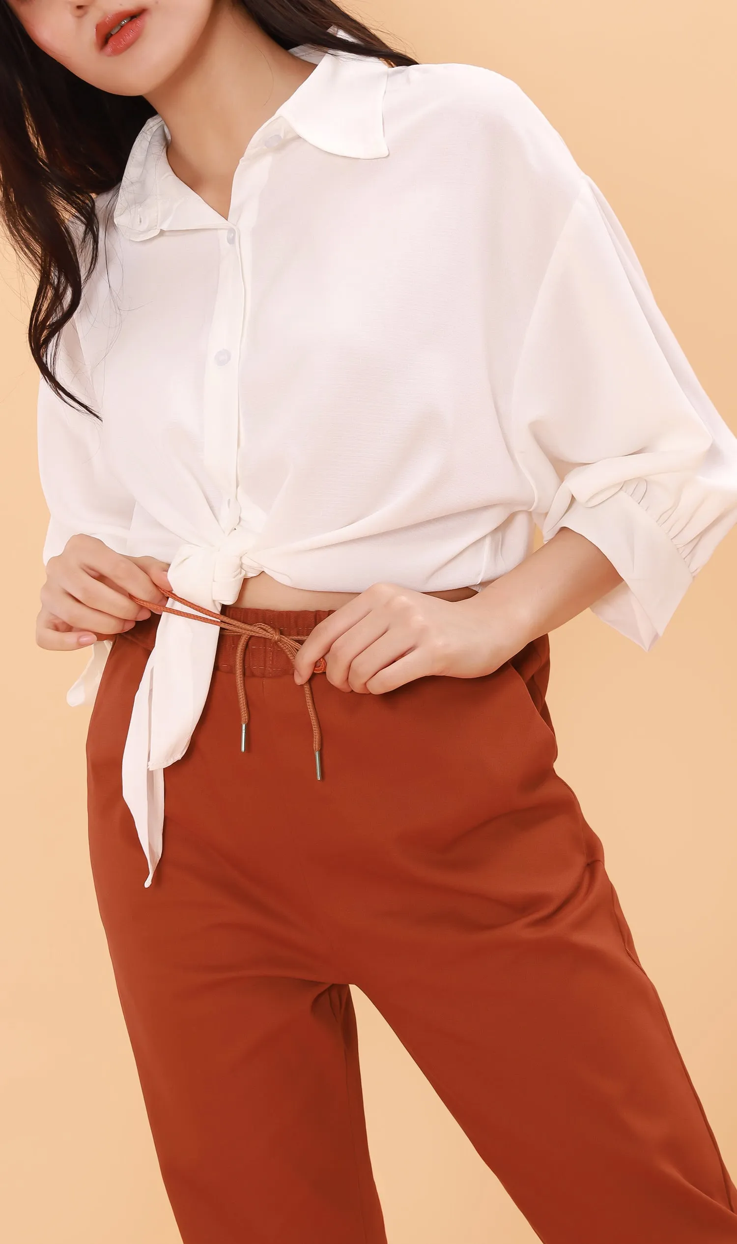 SHANNON Drawstring Pants (Rust)