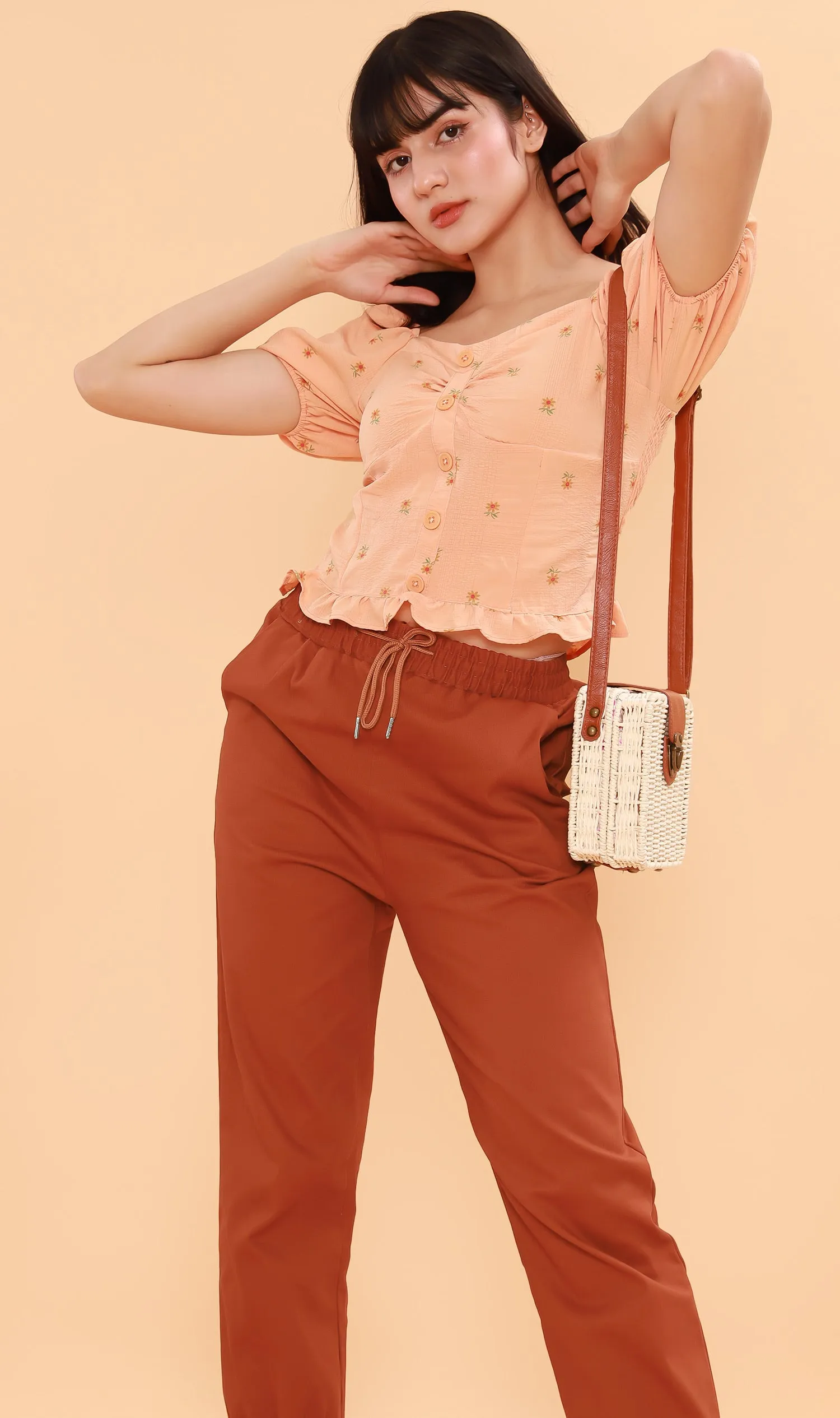 SHANNON Drawstring Pants (Rust)