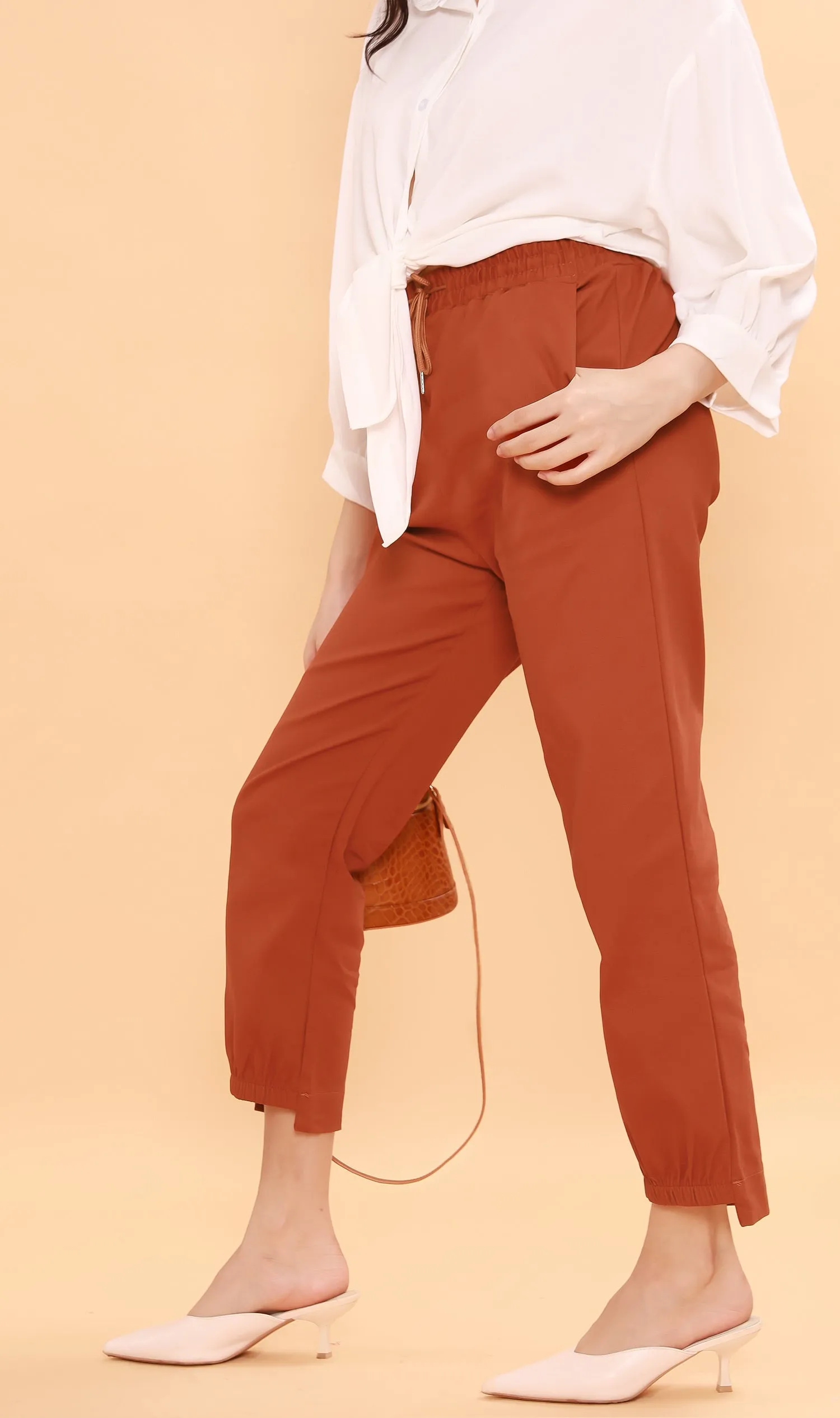SHANNON Drawstring Pants (Rust)