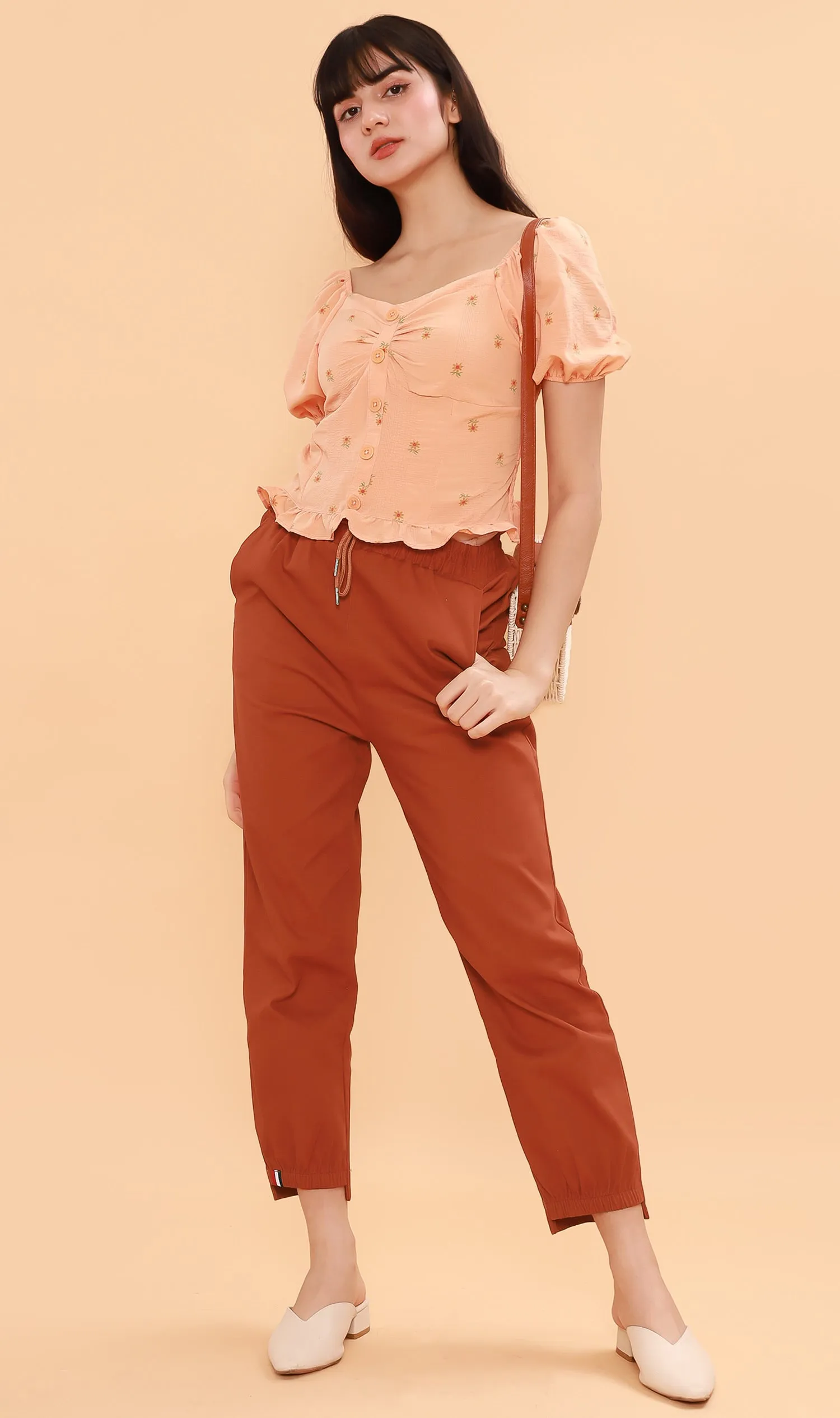 SHANNON Drawstring Pants (Rust)