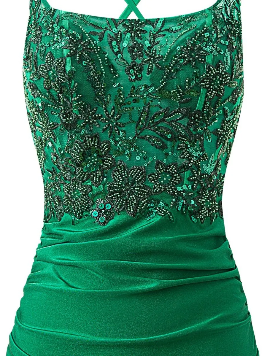 Sheath Short Spaghetti Strap Jersey Homecoming Dresses