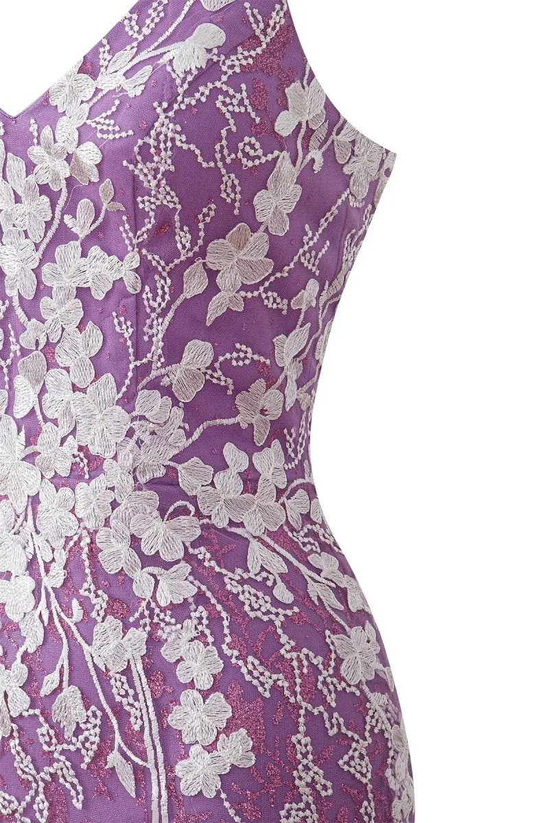 Sheath Short Spaghetti Straps Lace Homecoming Dresses