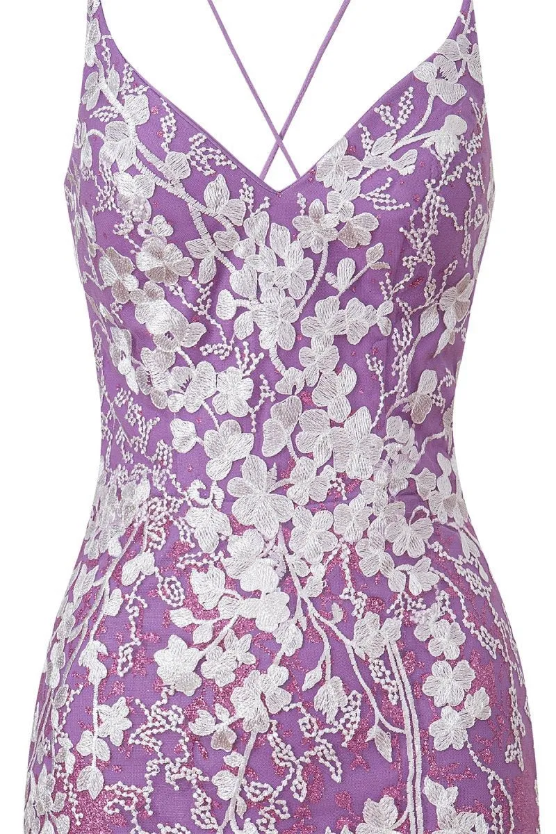 Sheath Short Spaghetti Straps Lace Homecoming Dresses