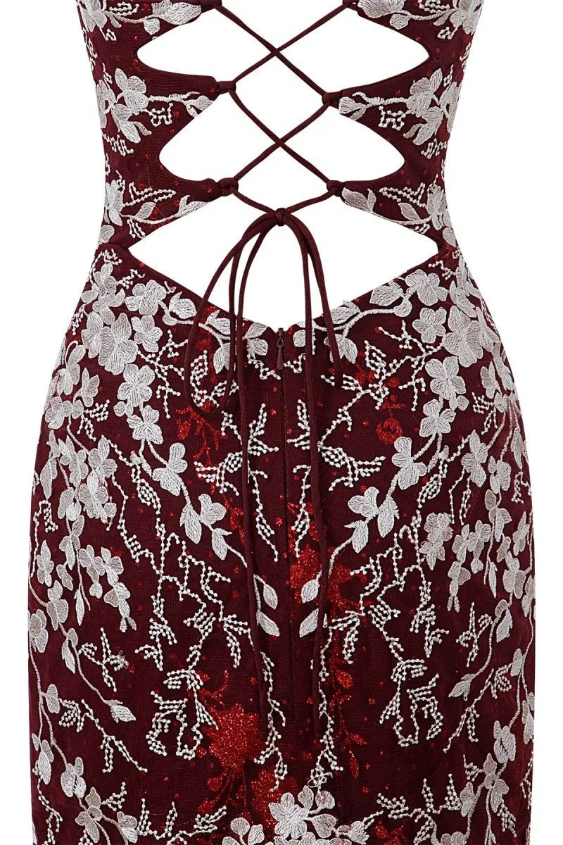 Sheath Short Spaghetti Straps Lace Homecoming Dresses