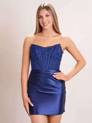 Sheath Strapless Corset Homecoming Dresses