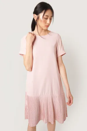 Shift Dress with Pleated Skirt
