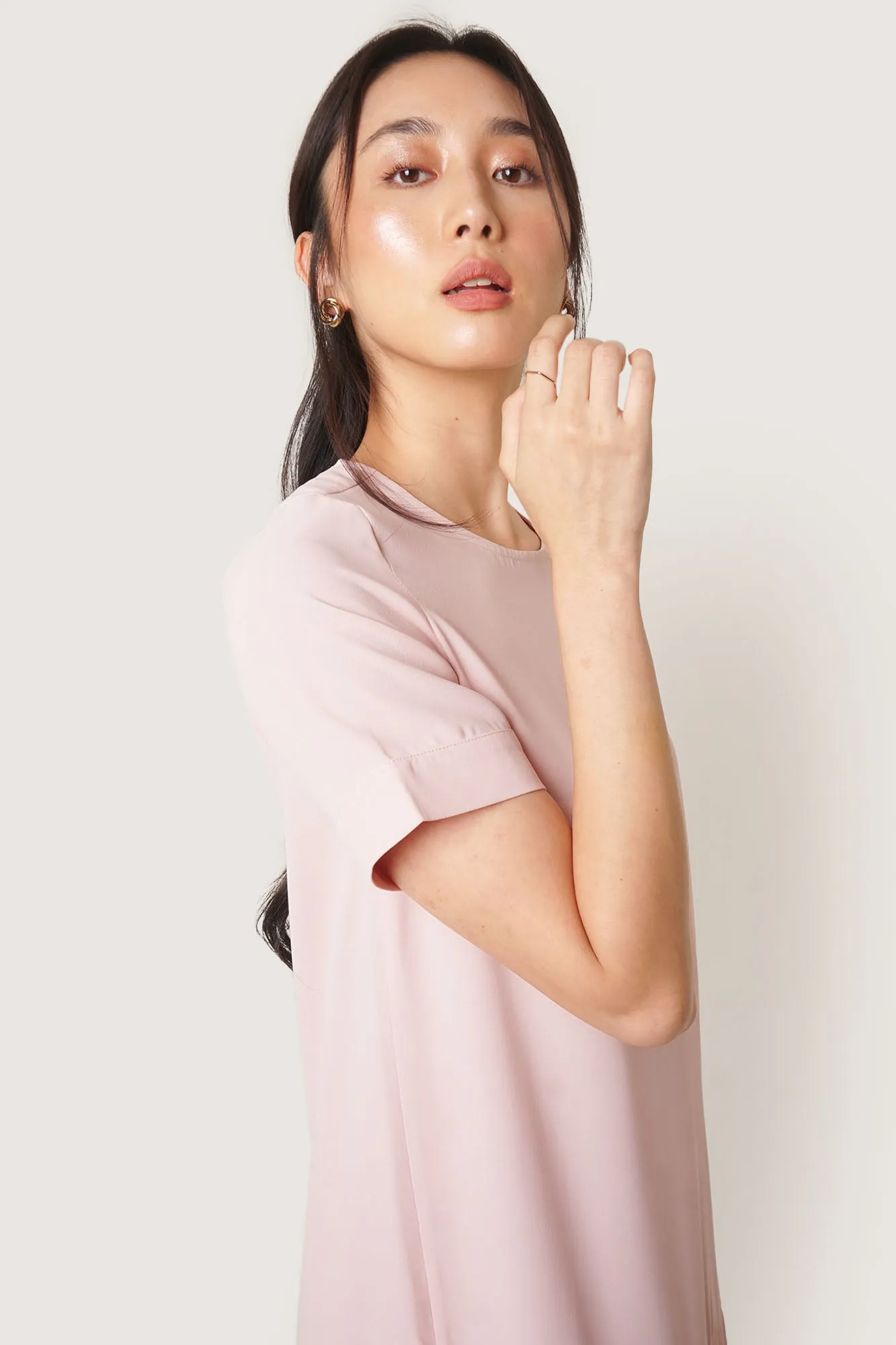 Shift Dress with Pleated Skirt
