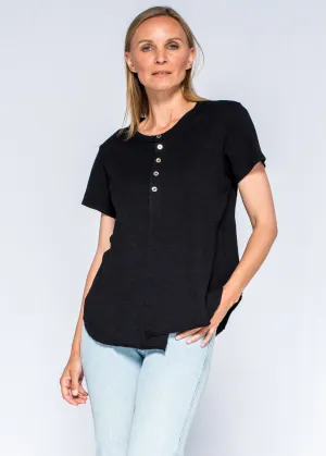 Shifted Shrunken Henley Short Sleeve Tee