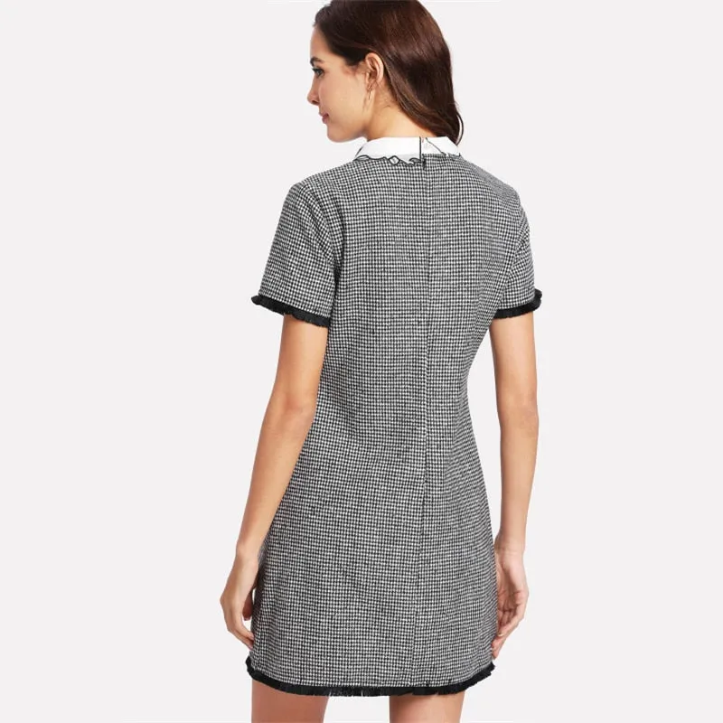 Short Sleeve Embroidered Dress