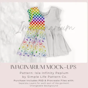 Short Sleeve Peplum Top Mockup, Realistic Shirt Mock Up for Photoshop and Procreate