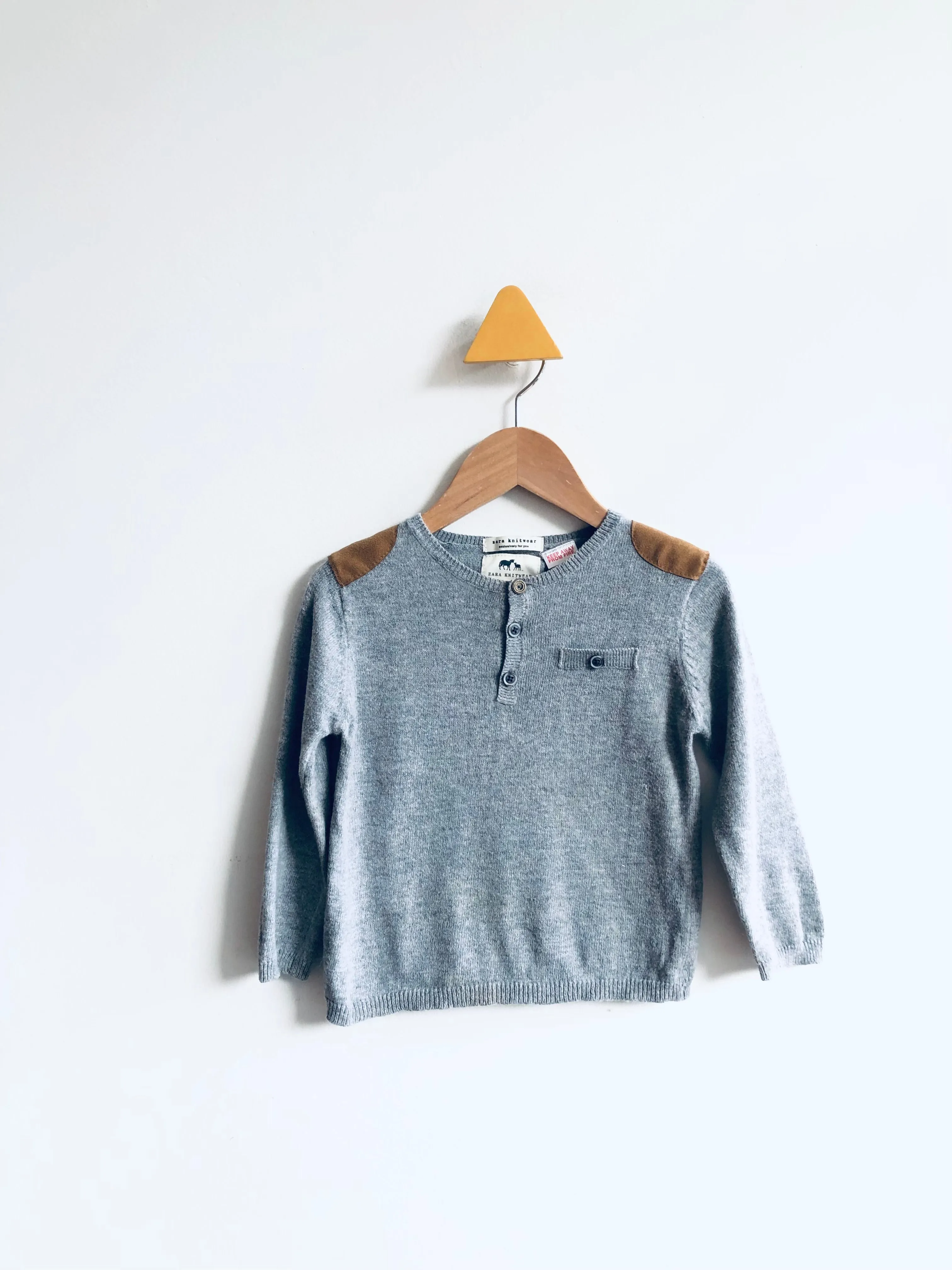 Shoulder Detail Henley Sweater // 12-18M
