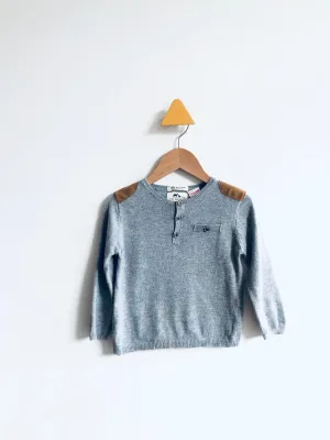 Shoulder Detail Henley Sweater // 12-18M