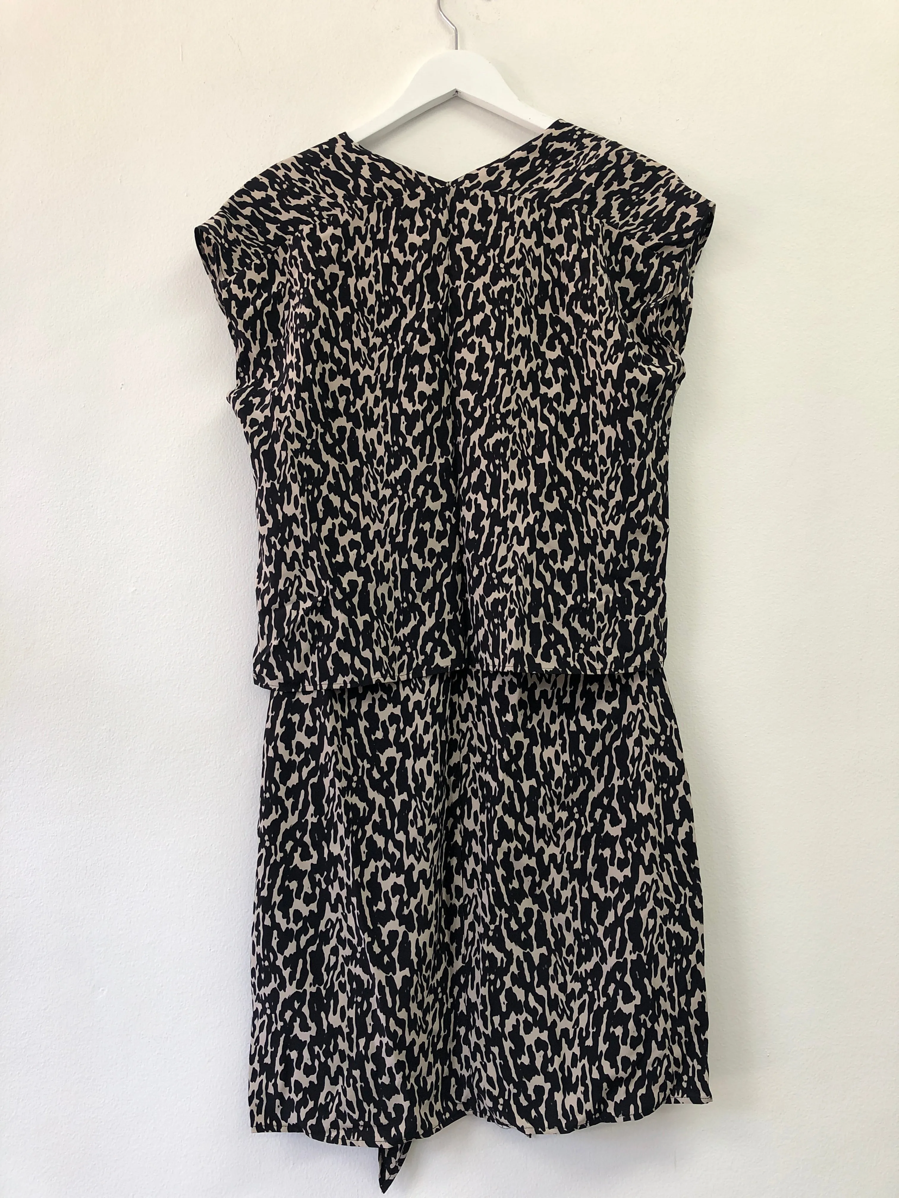Silk Shift Print Mini Dress