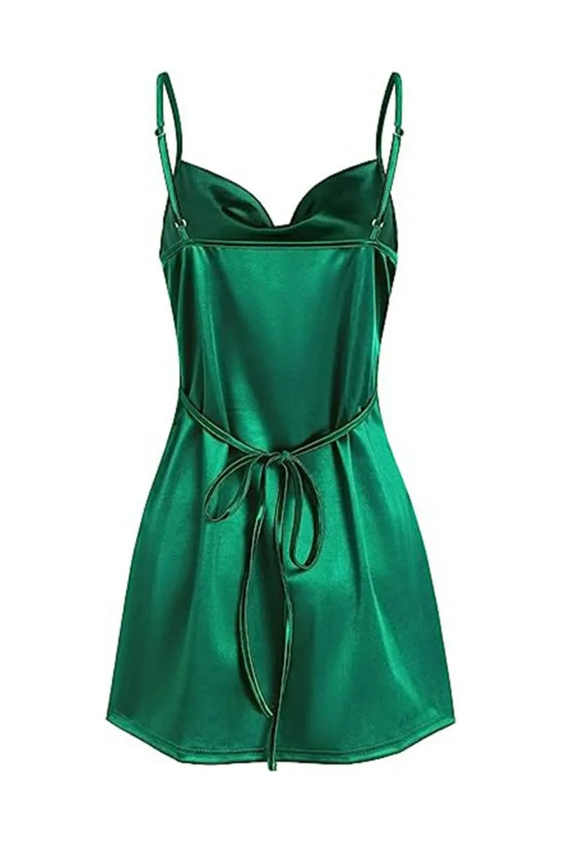 Simple Cowl Neck Satin Homecoming Dresses