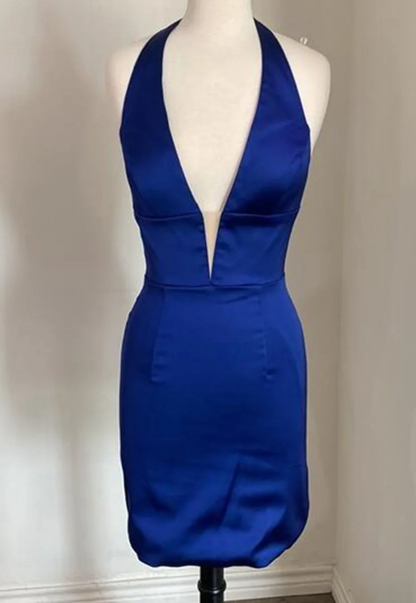 Simple Deep V-Neck Homecoming Dresses