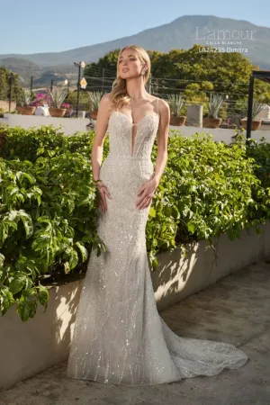 Size 12 L'amour LA24235 Dimitra Ivory/Light Nude Gown