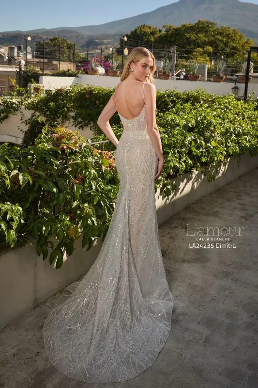 Size 12 L'amour LA24235 Dimitra Ivory/Light Nude Gown