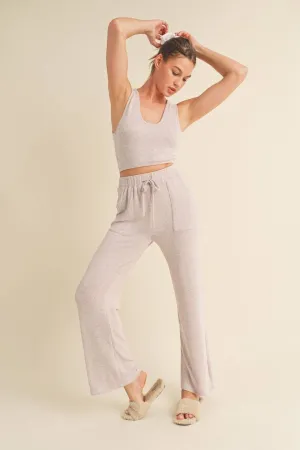 Soft Brushed Hacci Lounge Tank and Pants Set