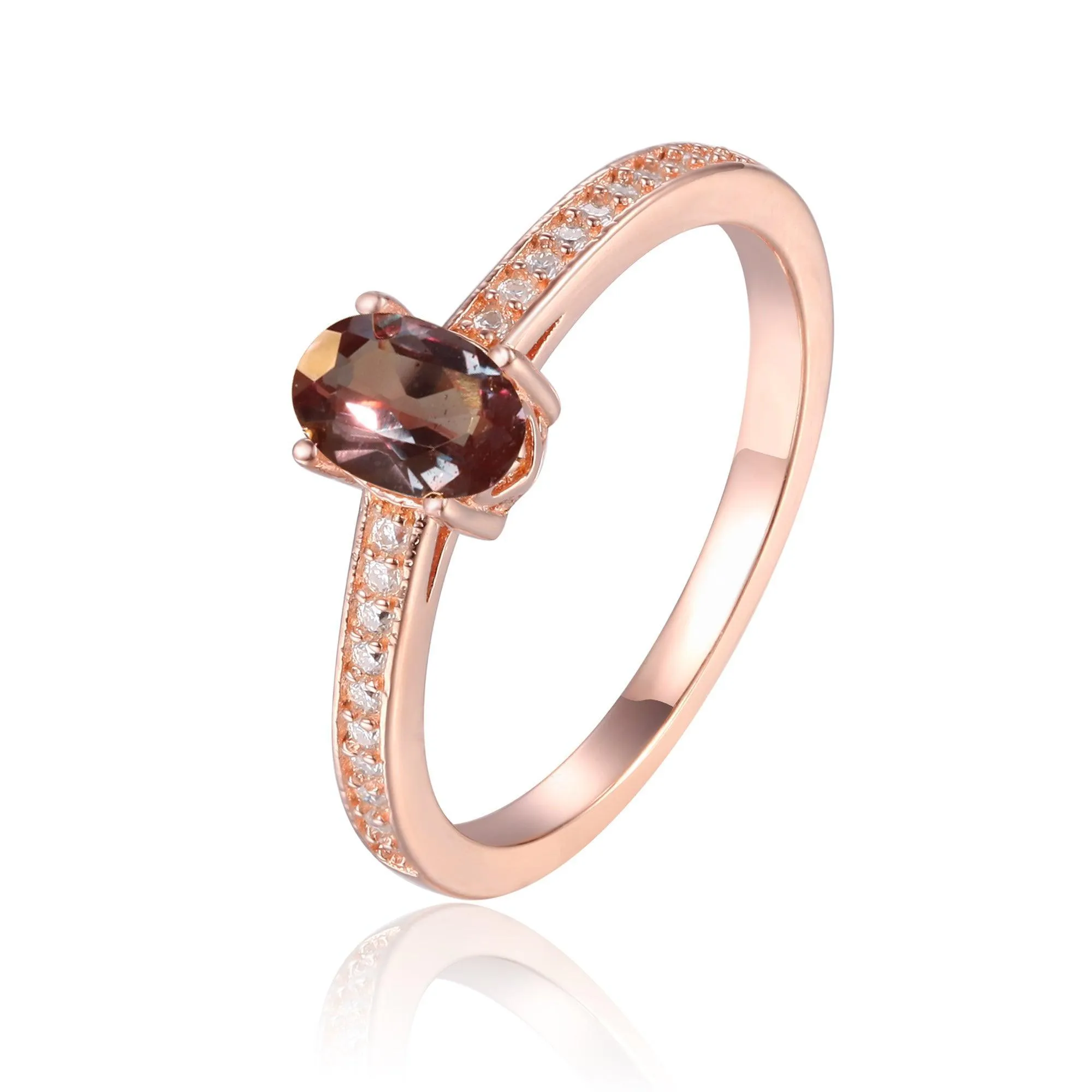 Solitaire Rose Gold Alexandrite Ring
