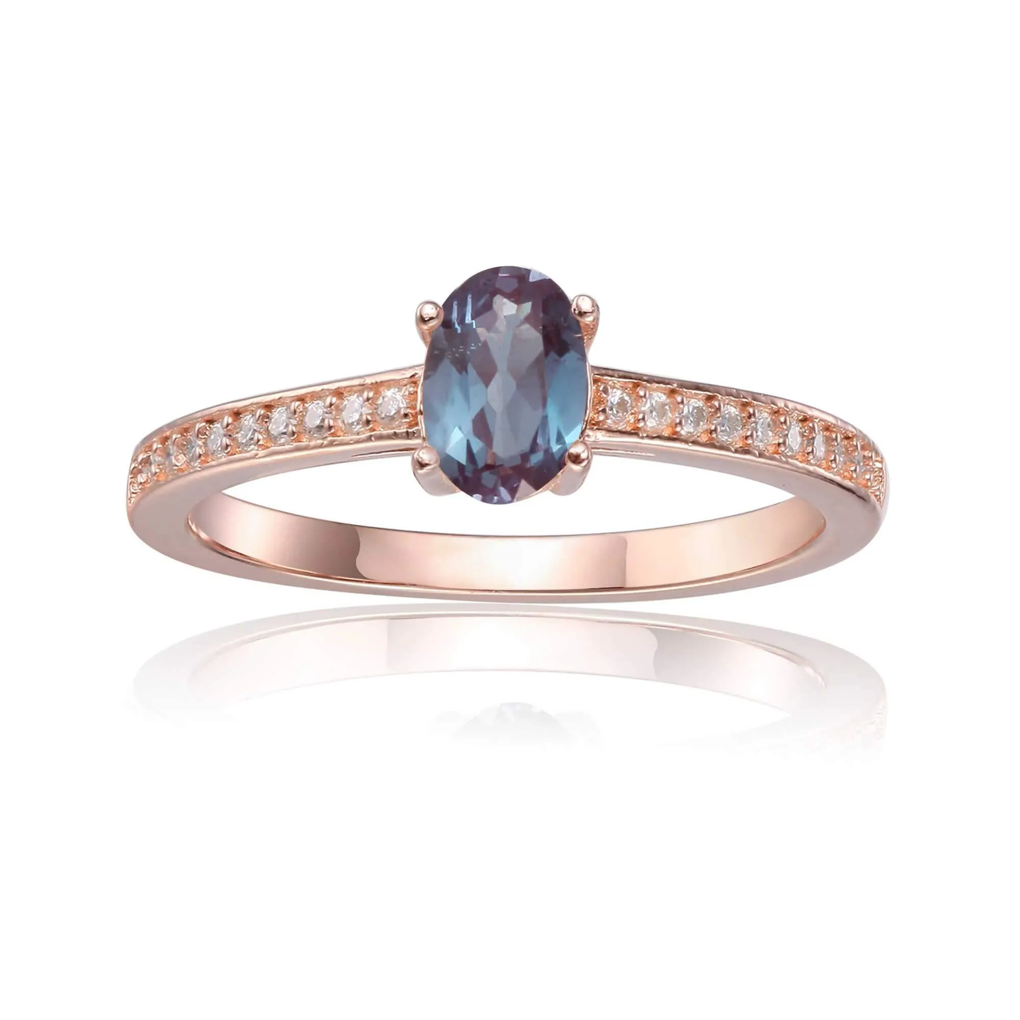 Solitaire Rose Gold Alexandrite Ring