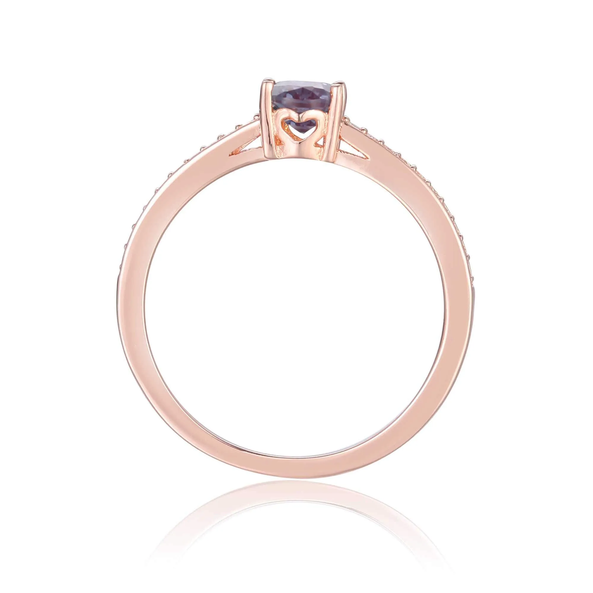 Solitaire Rose Gold Alexandrite Ring