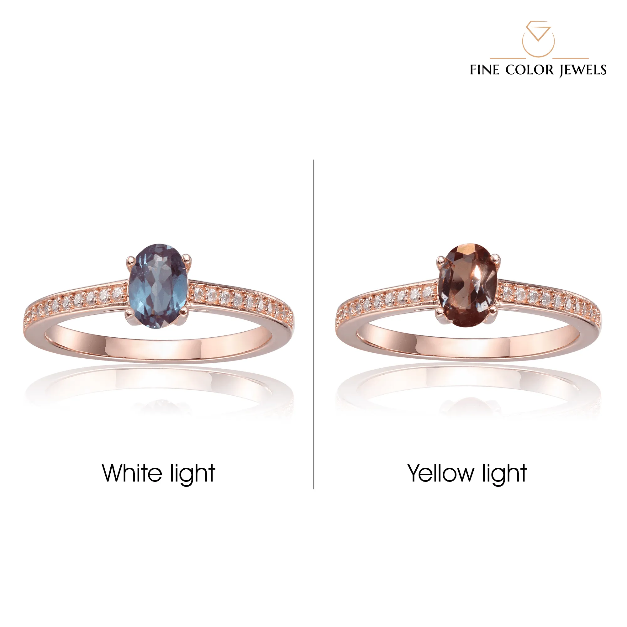 Solitaire Rose Gold Alexandrite Ring