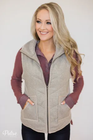 Speckled Vest- Creamy Grey