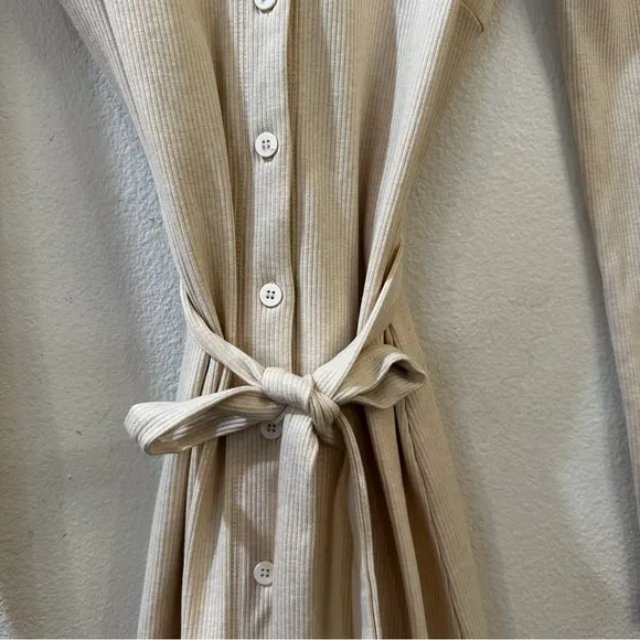 Splendid Botanical Dyed Rib Button Front Sweater Dress Almond Size XS