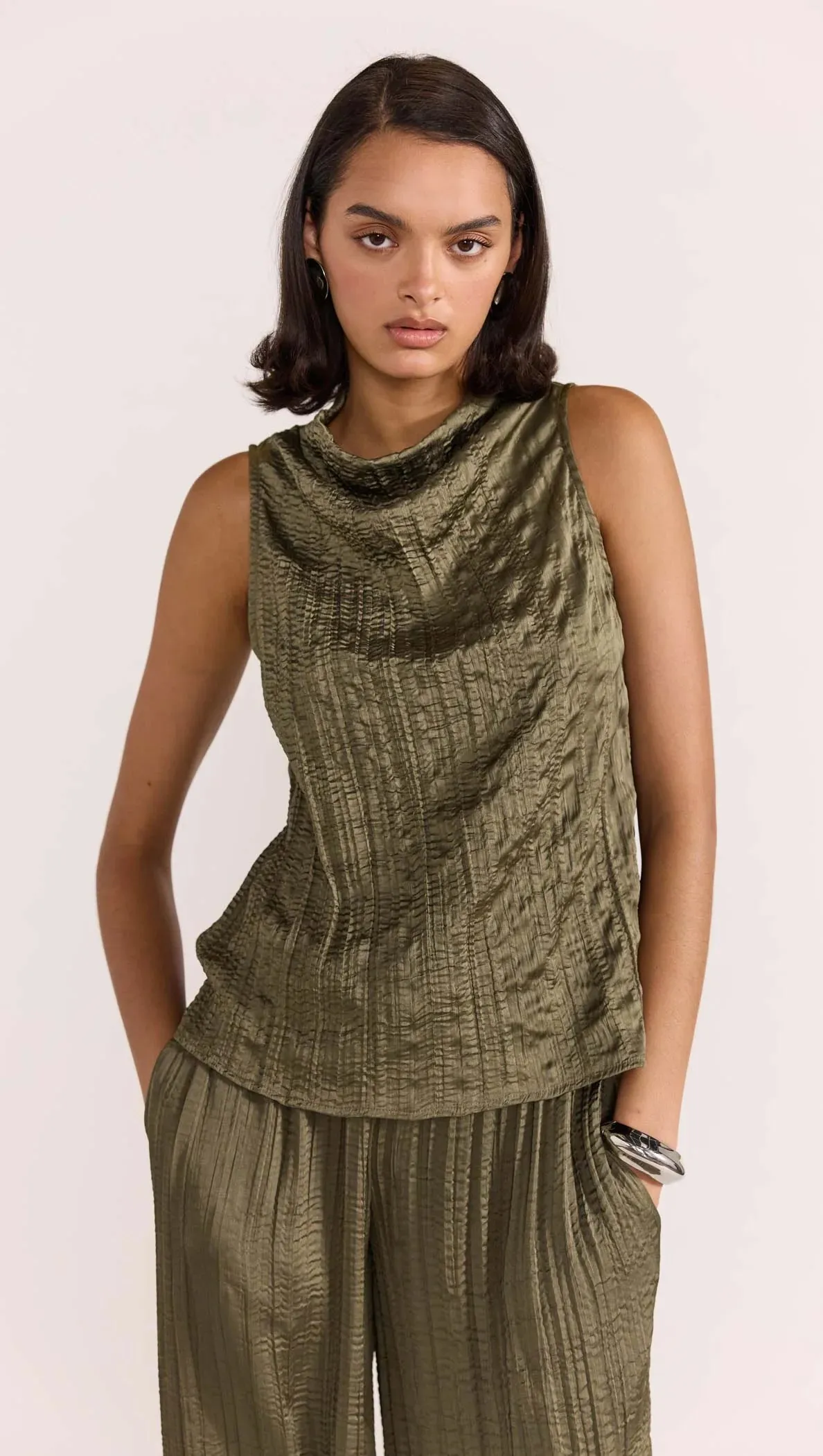 STAPLE THE LABEL THALIA DRAWSTRING PANTS OLIVE
