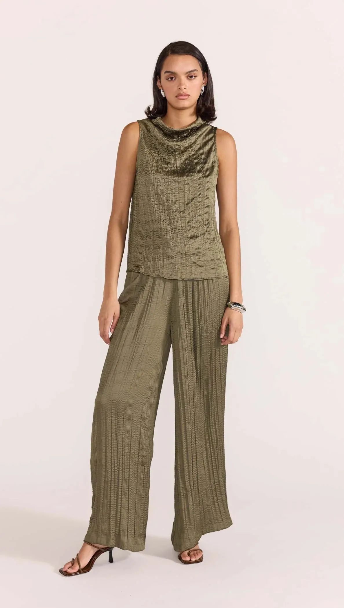 STAPLE THE LABEL THALIA DRAWSTRING PANTS OLIVE