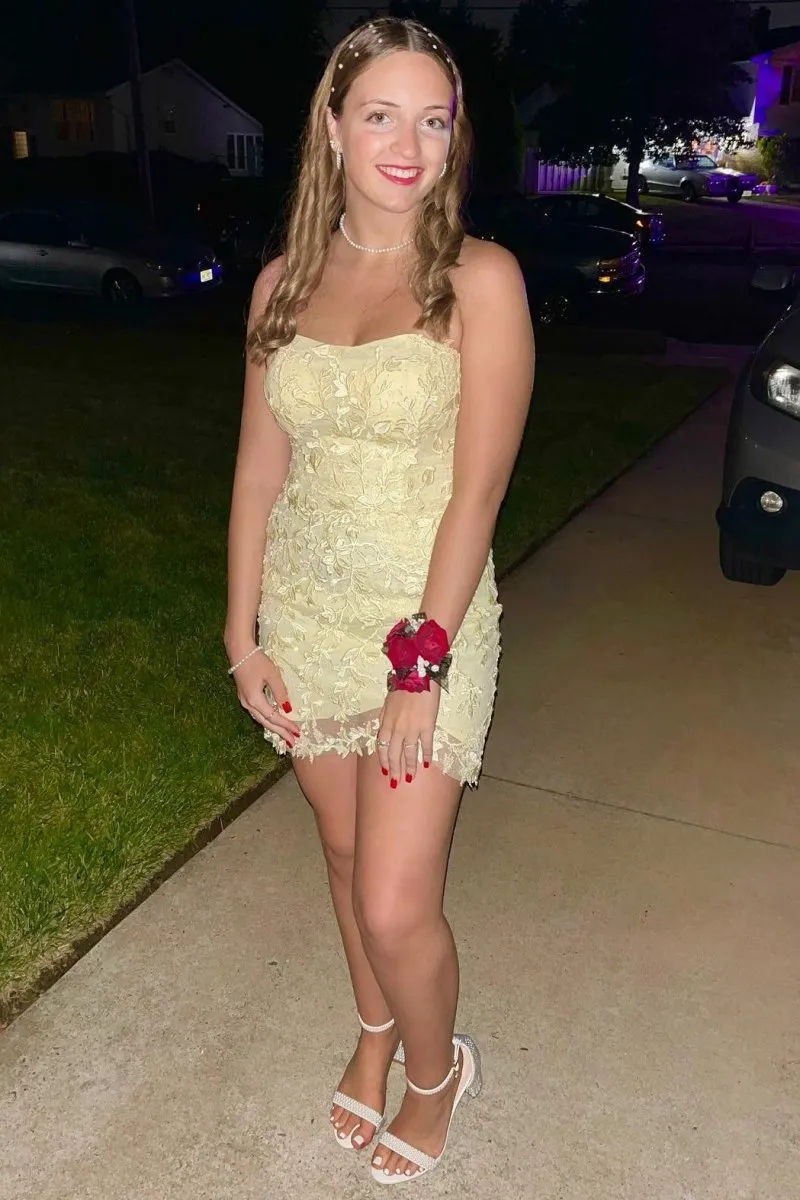Strapless Applique Mini Party Dresses