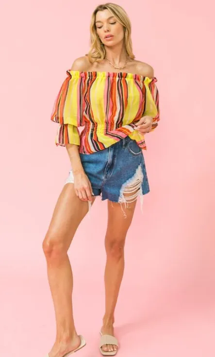 Stripe Peplum Top