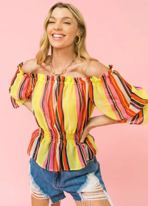 Stripe Peplum Top