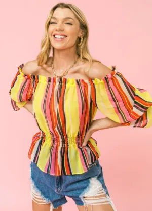 Stripe Peplum Top