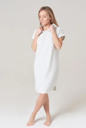 Striped Tunic Dress with Hood