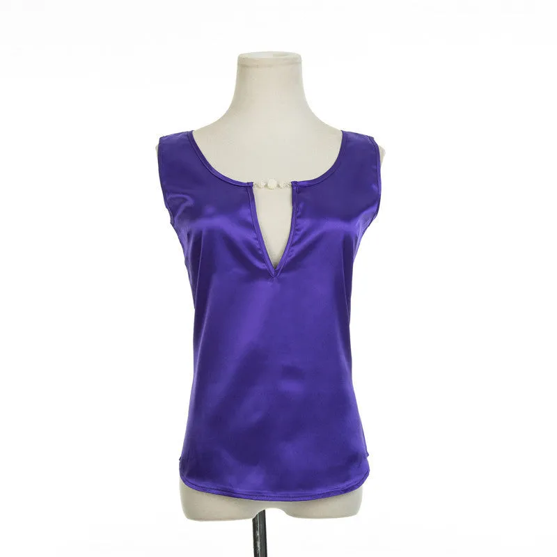 Style Low V-neck Sleeveless Womens Tank Top Loose Cotton Halter Women Tops 12 Colors S M L XL XXL XXXL