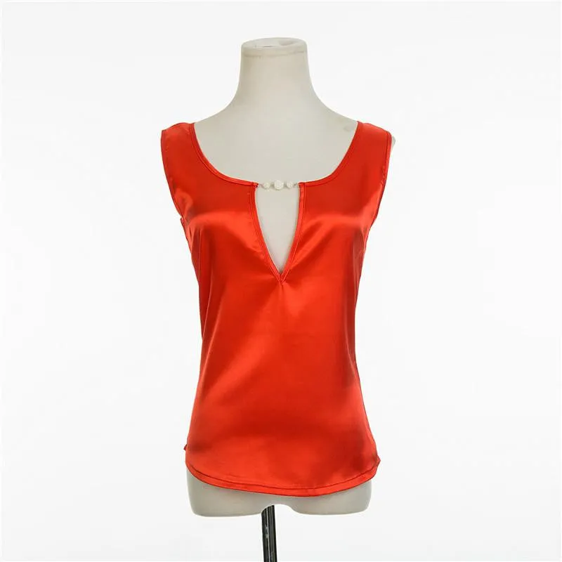 Style Low V-neck Sleeveless Womens Tank Top Loose Cotton Halter Women Tops 12 Colors S M L XL XXL XXXL