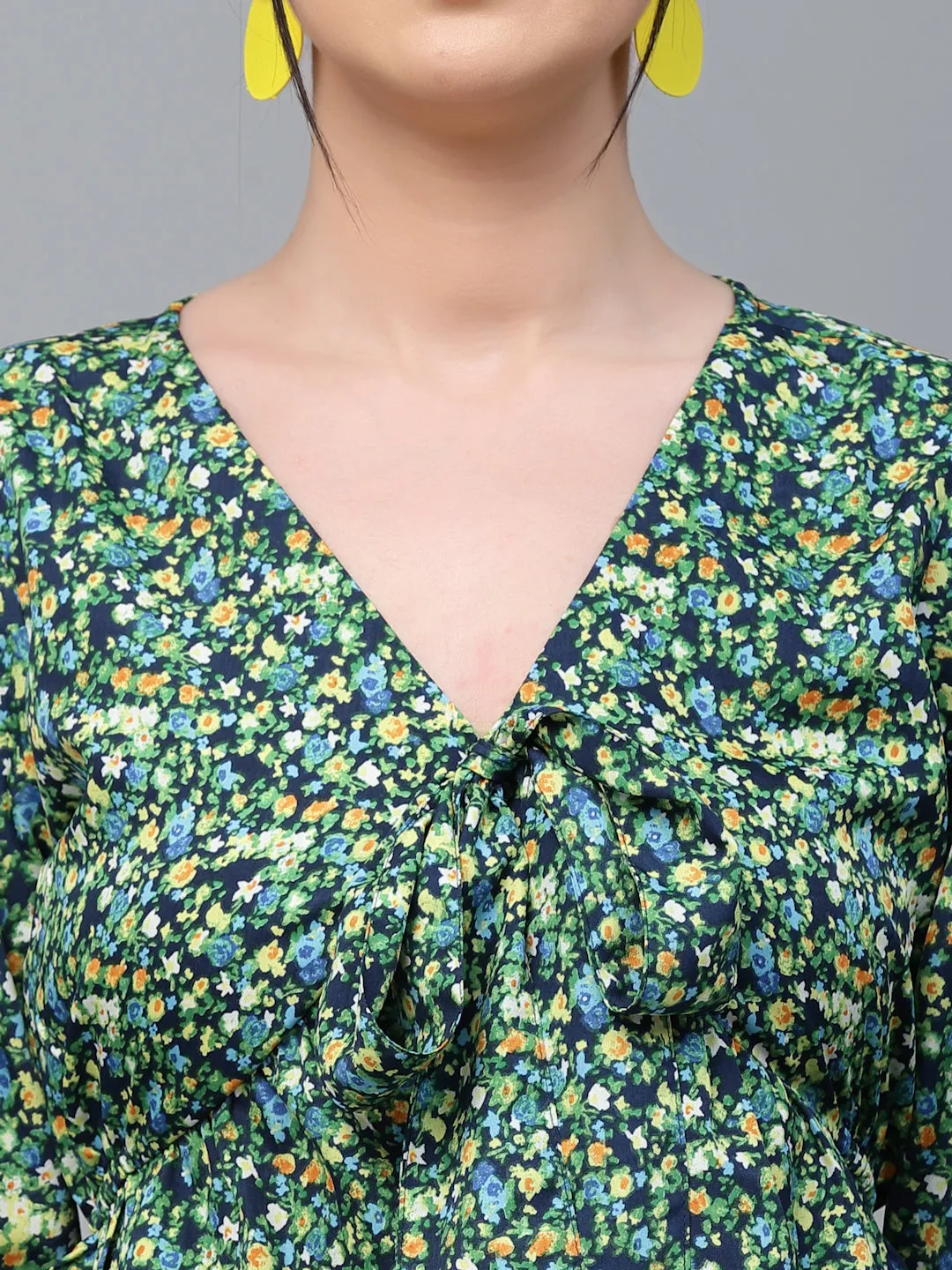 Style Quotient Women Multi Floral  Printed Polyester Regular Smart Casual Top