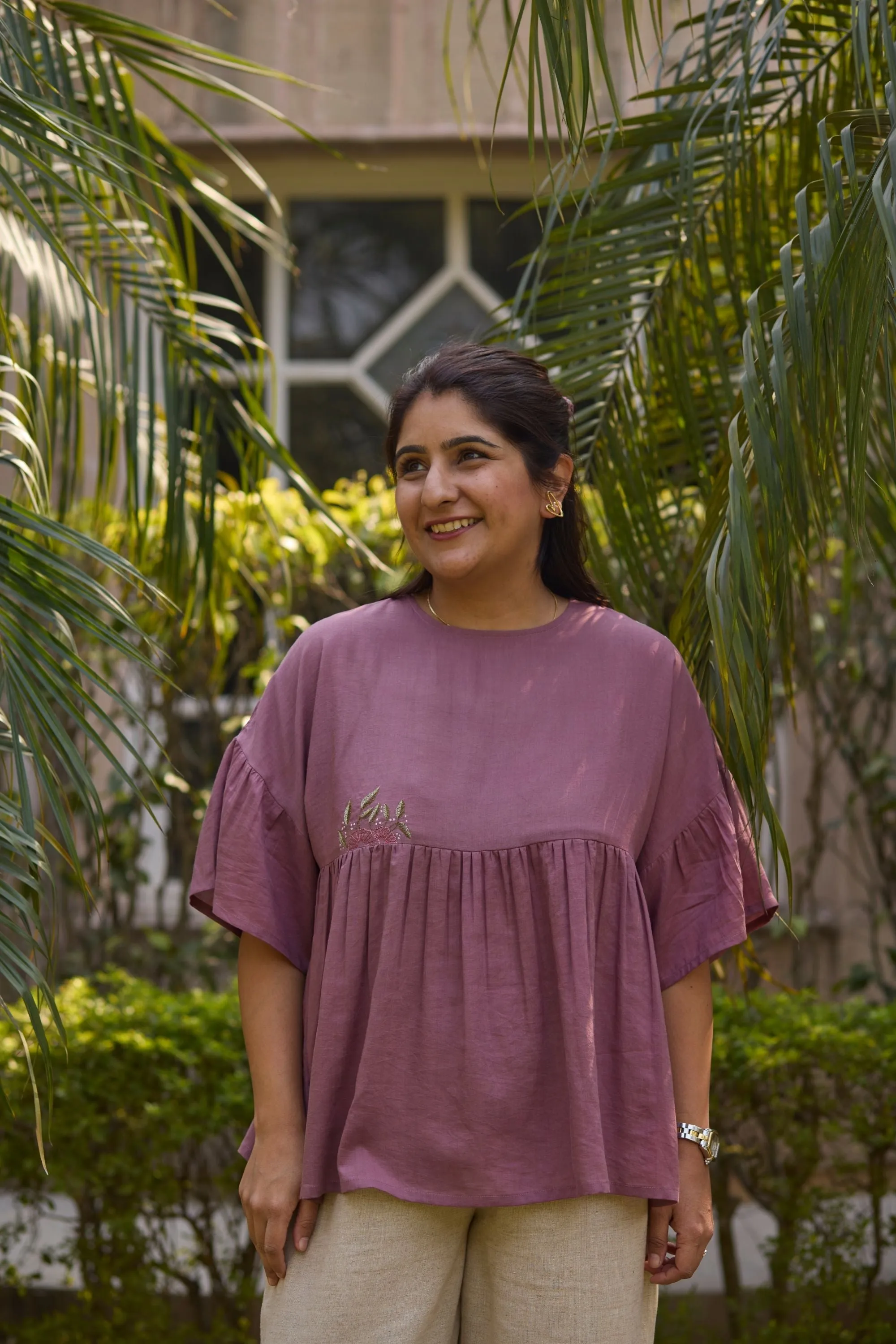 Sunshine Heart Lyocell Peplum Top