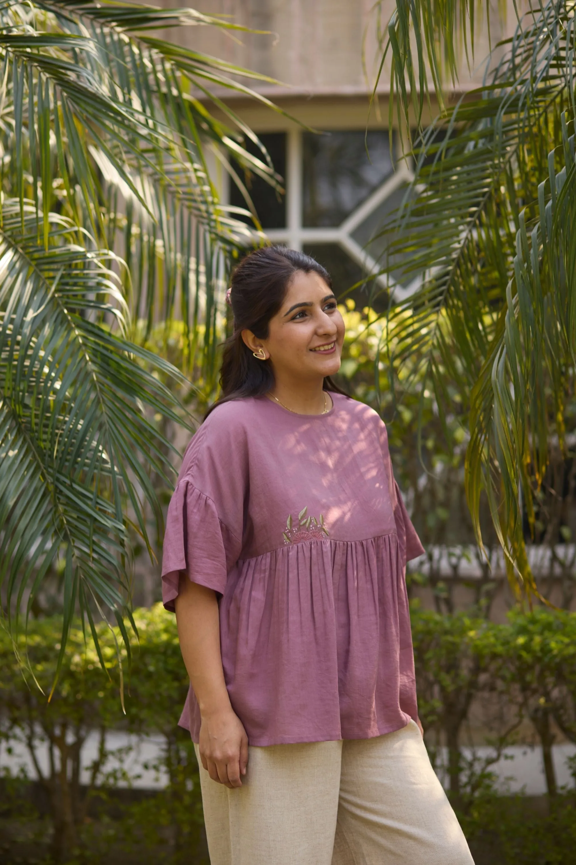 Sunshine Heart Lyocell Peplum Top