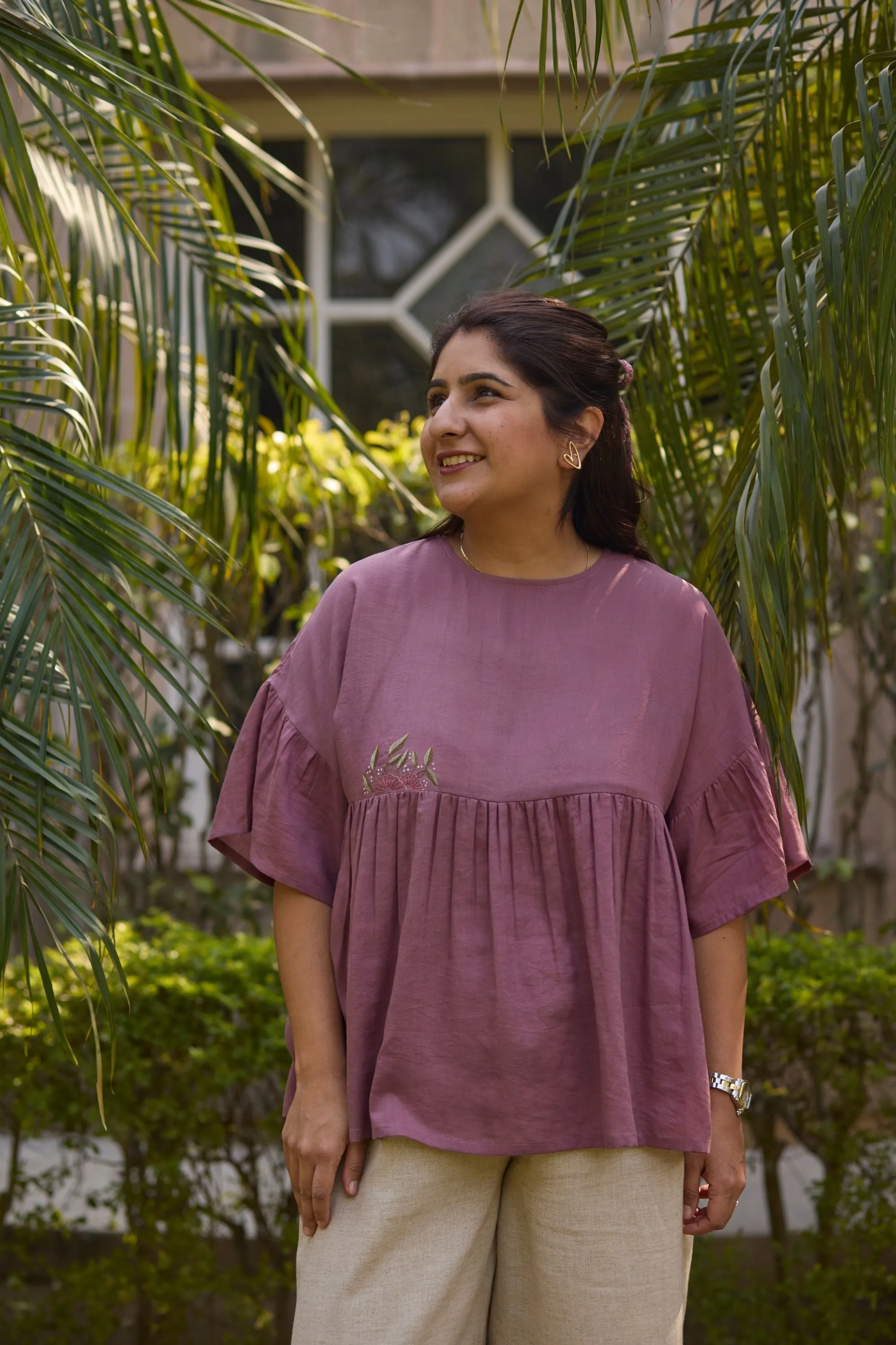 Sunshine Heart Lyocell Peplum Top