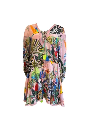 TAJ Monteverde Print Tunic Coverup Minidresss Multi Medium